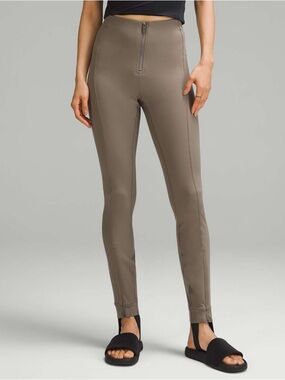 Rare Lululemon Pull-On Zip-Front High-Rise Stirrup Legging XL Nomad
